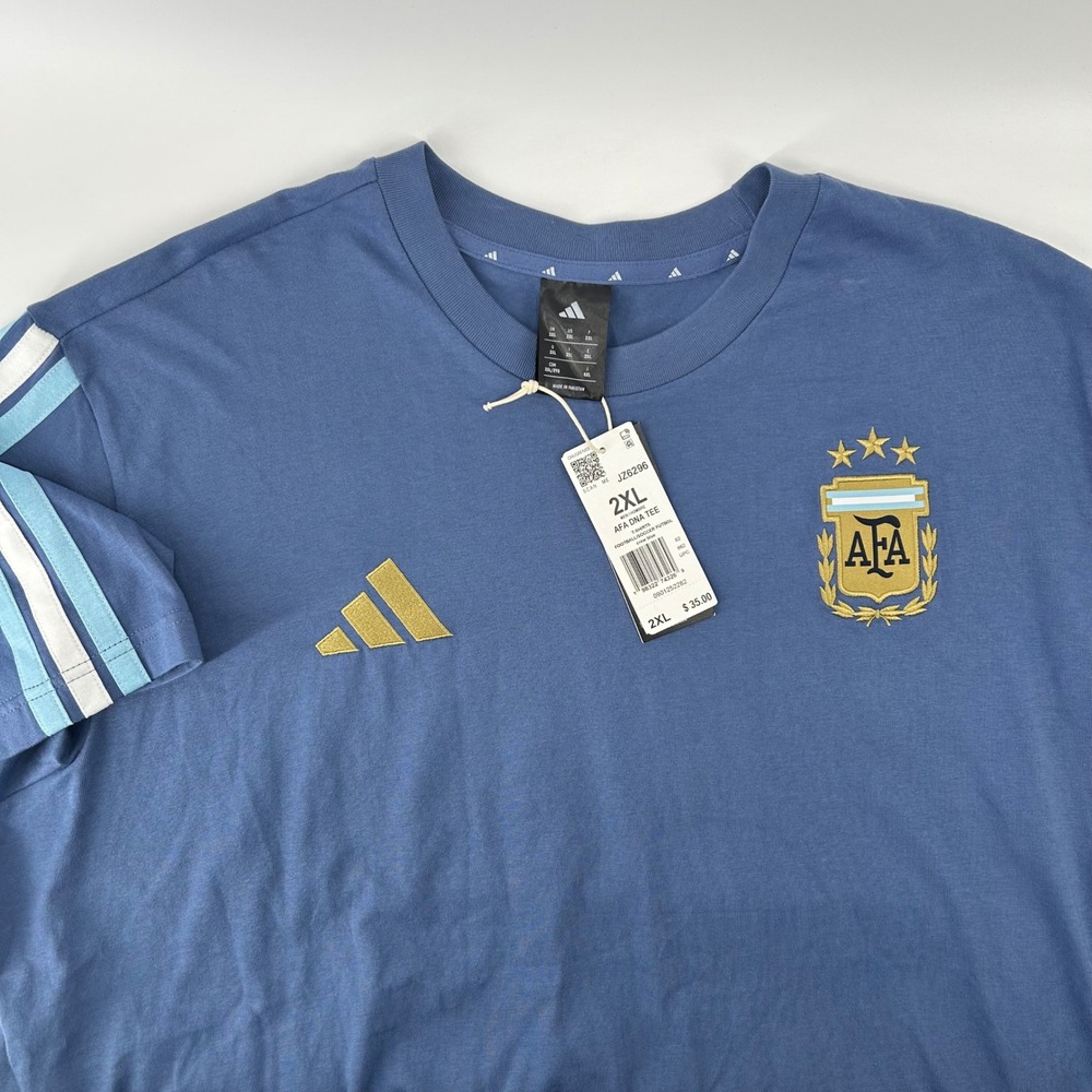 Adidas Argentina AFA DNA Tee Mens 2XL Blue Soccer Football Shirt New JZ6296